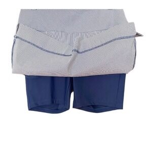 S.C. & Co. Women's Blue & White  Pinstriped Stretch Pocket Lined Skort Size XS